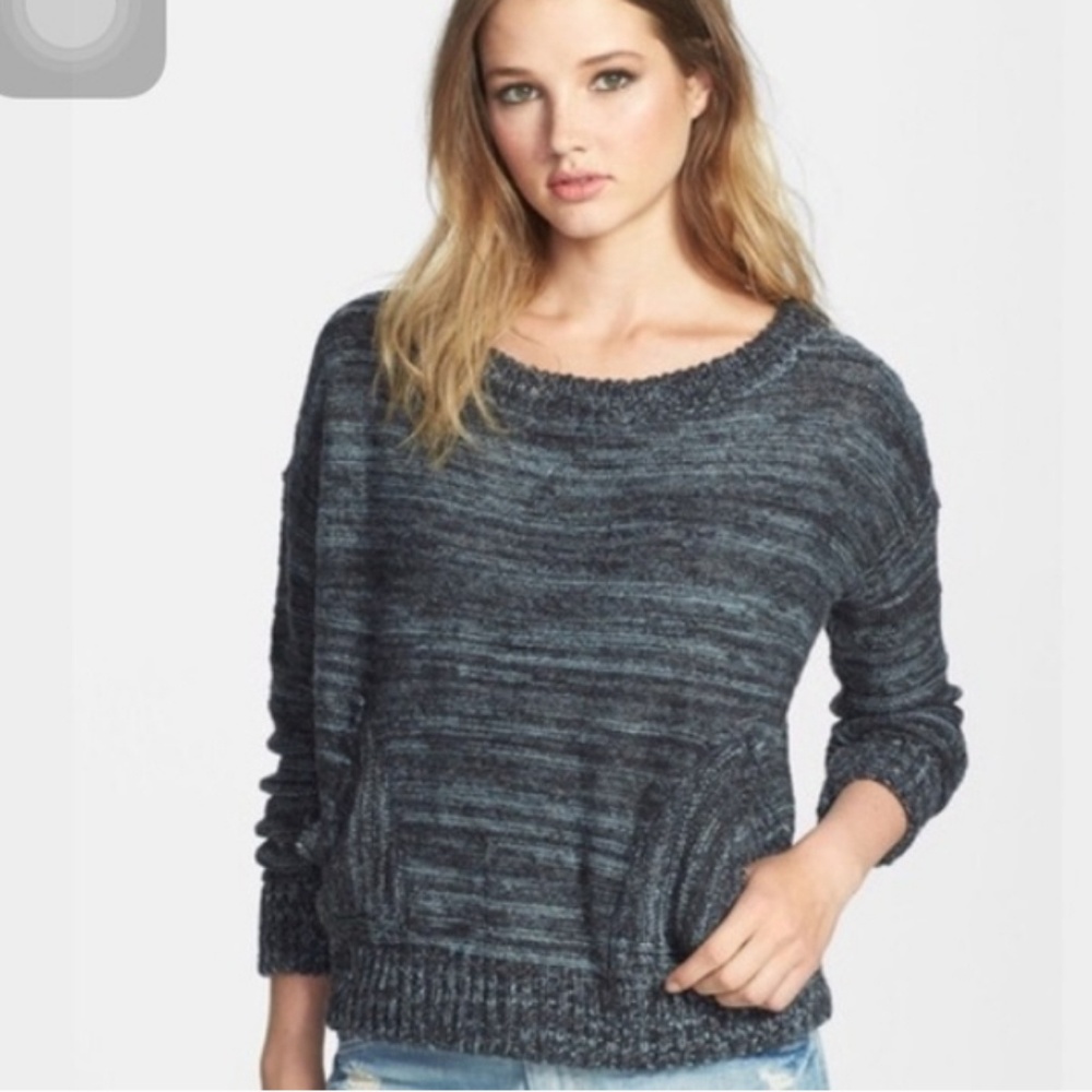 FREE PEOPLE Black Cropped Sweater